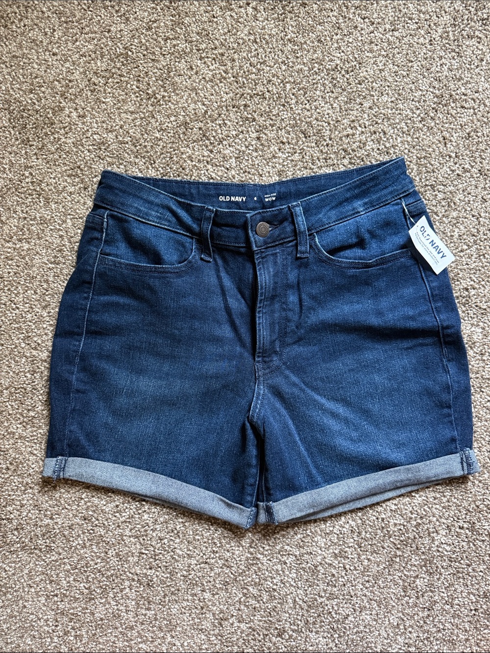 Old Navy Dark Blue Denim Roll-Cuff Jean Shorts
